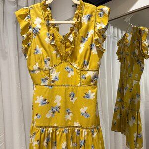 JOA Los Angeles Yellow Floral Dress